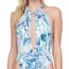 Gottex Exotic Paradise Deep Plunge One Piece Swimsuit -Sunflair Verkäufe 19EP025086 F
