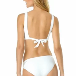 Anne Cole Crochet Spliced Bikini Bottom In White