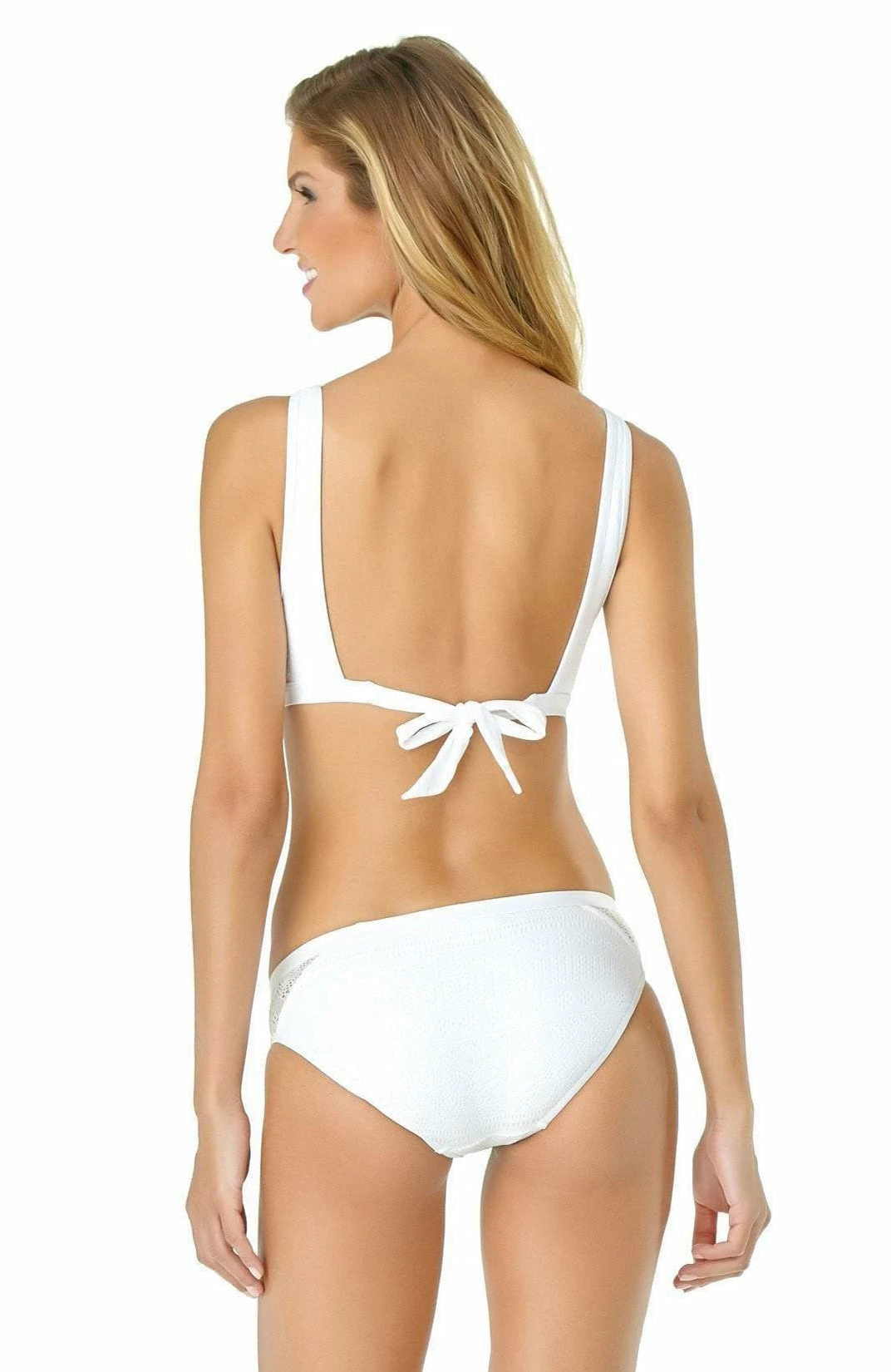 Anne Cole Crochet Spliced Bikini Bottom In White 2 Anne Cole Crochet Spliced Bikini Bottom In White