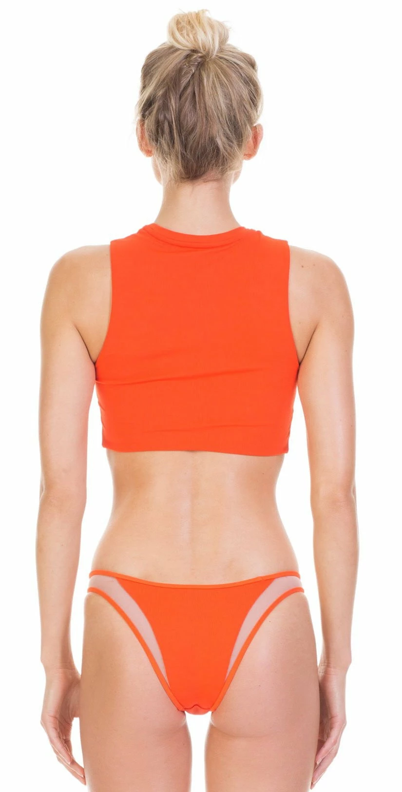 Tori Praver Manon Fine Rib Bikini Bottom In Hot Orange 3 Tori Praver Manon Fine Rib Bikini Bottom In Hot Orange