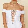 Blue Life Off Shoulder One Piece In White Jacquard 390-9466-WHT -Sunflair Verkäufe 20182017 05 03 PlanetBlue BL RESORT SWIM 1162
