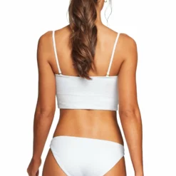 Vitamin A Luciana Full Cut Bikini Bottom In White EcoTex