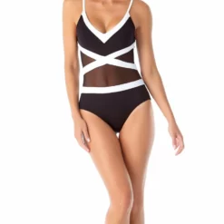 Anne Cole Hot Mesh Spliced Mesh One Piece Swimsuit 12 Anne Cole Hot Mesh Spliced Mesh One Piece Swimsuit -Sunflair Verkäufe 20MO06516 1008