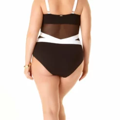 Anne Cole Hot Mesh Spliced Mesh One Piece Swimsuit 11 Anne Cole Hot Mesh Spliced Mesh One Piece Swimsuit -Sunflair Verkäufe 20PO06516 BLK 1554