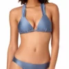 Anne Cole Studio Cross Back Triangle Bikini Top In Pewter -Sunflair Verkäufe 20ST17017 20SB30017 PEW 1212 1