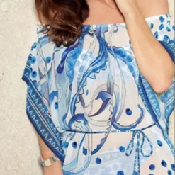 Opera Swim Mykonos Dreams Off-Shoulder Tunic