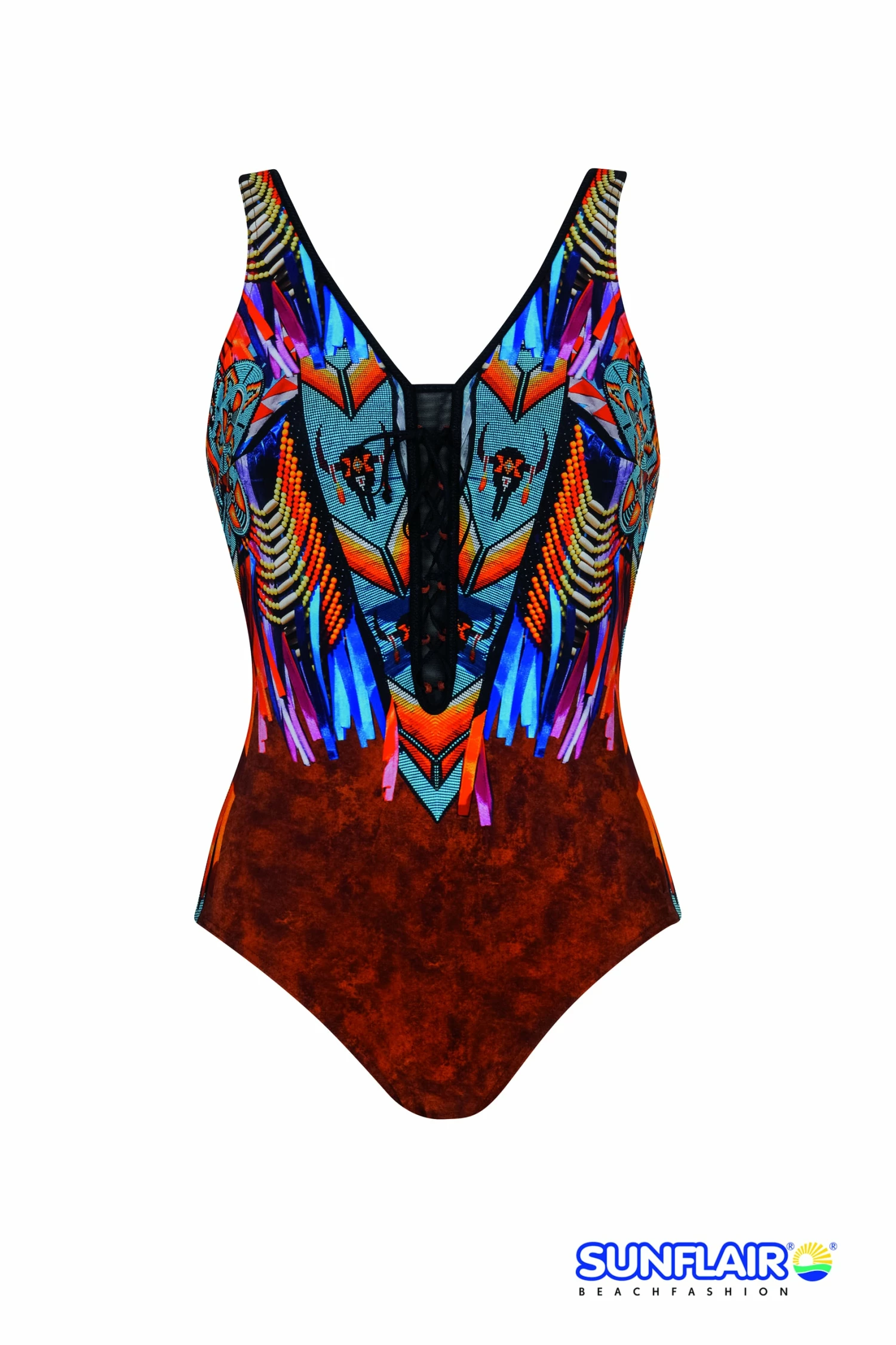 Sunflair Brown Feather One Piece 3 Sunflair Brown Feather One Piece