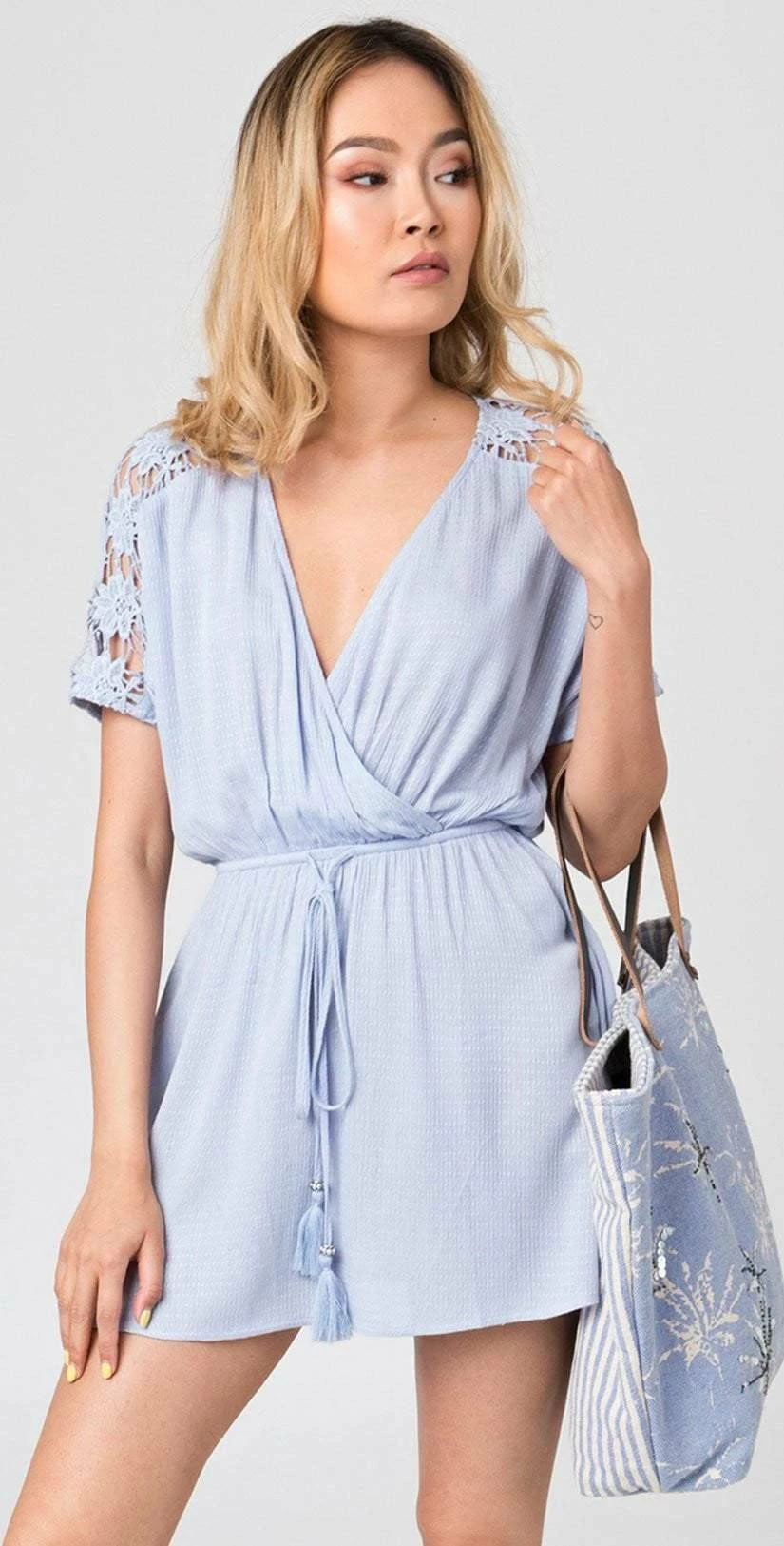 Pia Rossini Aubree Short Dress In Light Blue 3 Pia Rossini Aubree Short Dress In Light Blue