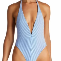 Vitamin A Demi One Piece Swimsuit In Hamptons Stripe 803M HAM