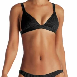 Vitamin A EcoRib Neutra Triangle Bikini Top In Black