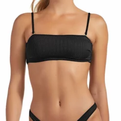 Vitamin A EcoRib Mila Bikini Top In Black