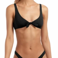 Vitamin A EcoRib Lou Bikini Top In Black