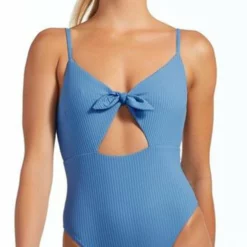 Vitamin A EcoRib Alma One Piece Swimsuit In Mediterranean Blue
