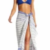 Vitamin A Aluna Organic Cotton Beach Wrap In Blue And White