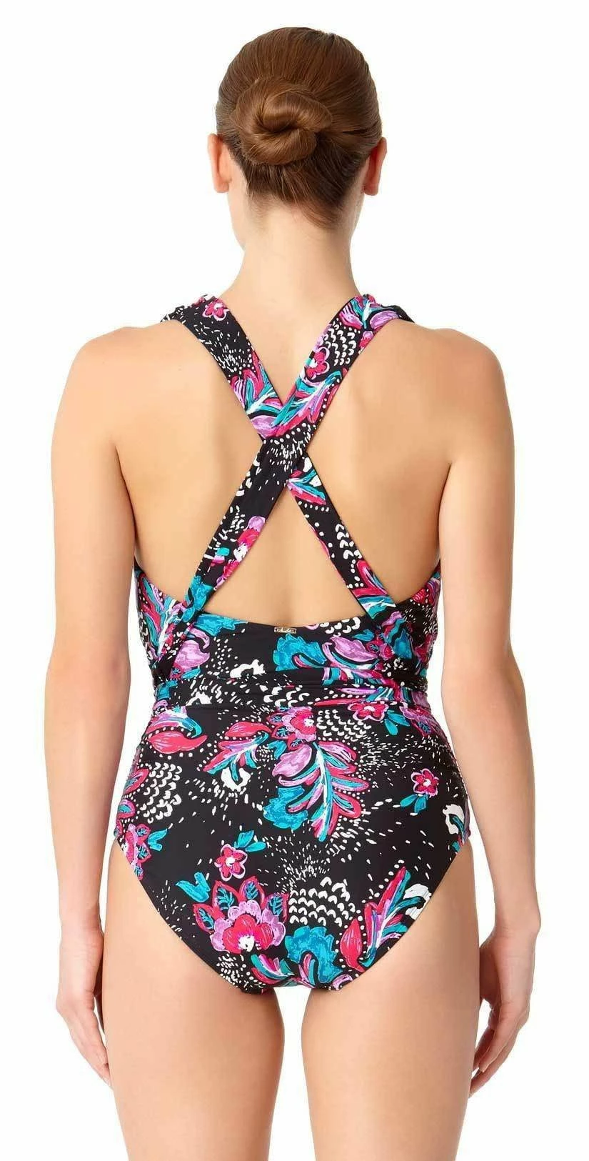 Anne Cole Wild Flower That's A Wrap Plunge One Piece Swimsuit 4 Anne Cole Wild Flower That's A Wrap Plunge One Piece Swimsuit – Bild 2