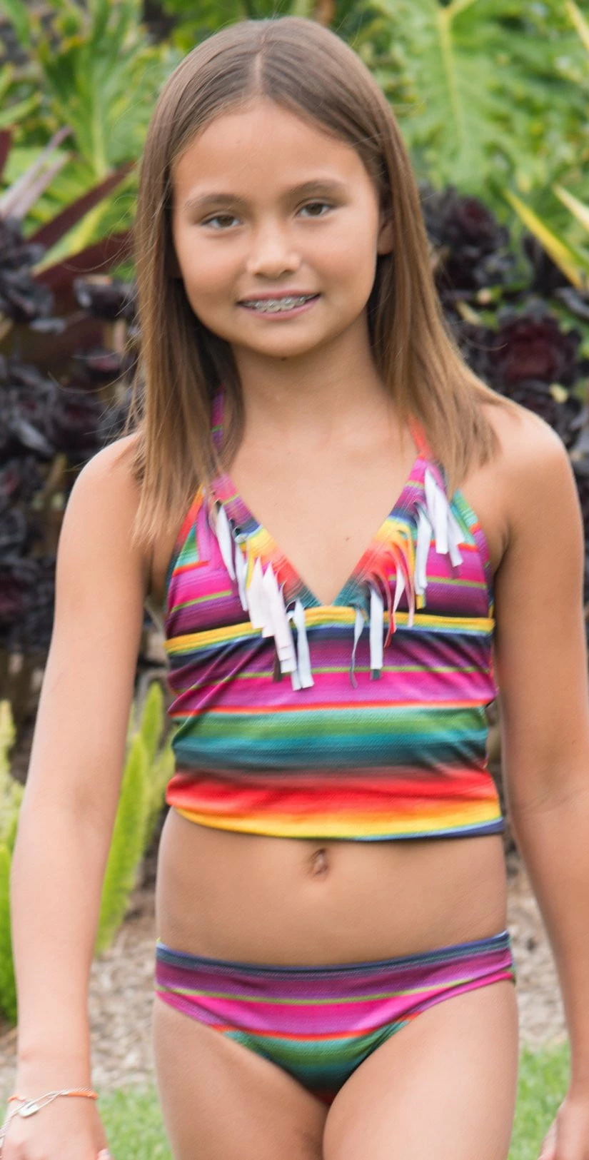 PilyQ Kids Maya Fringe Tankini Set MAY-813T 3 PilyQ Kids Maya Fringe Tankini Set MAY-813T