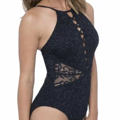 Profile By Gottex Shalimar One-Piece Swimsuit In Black -Sunflair Verkäufe E9382069001 S
