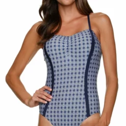 Draper James For Helen Jon Nassau Geo Flower One Piece In Navy