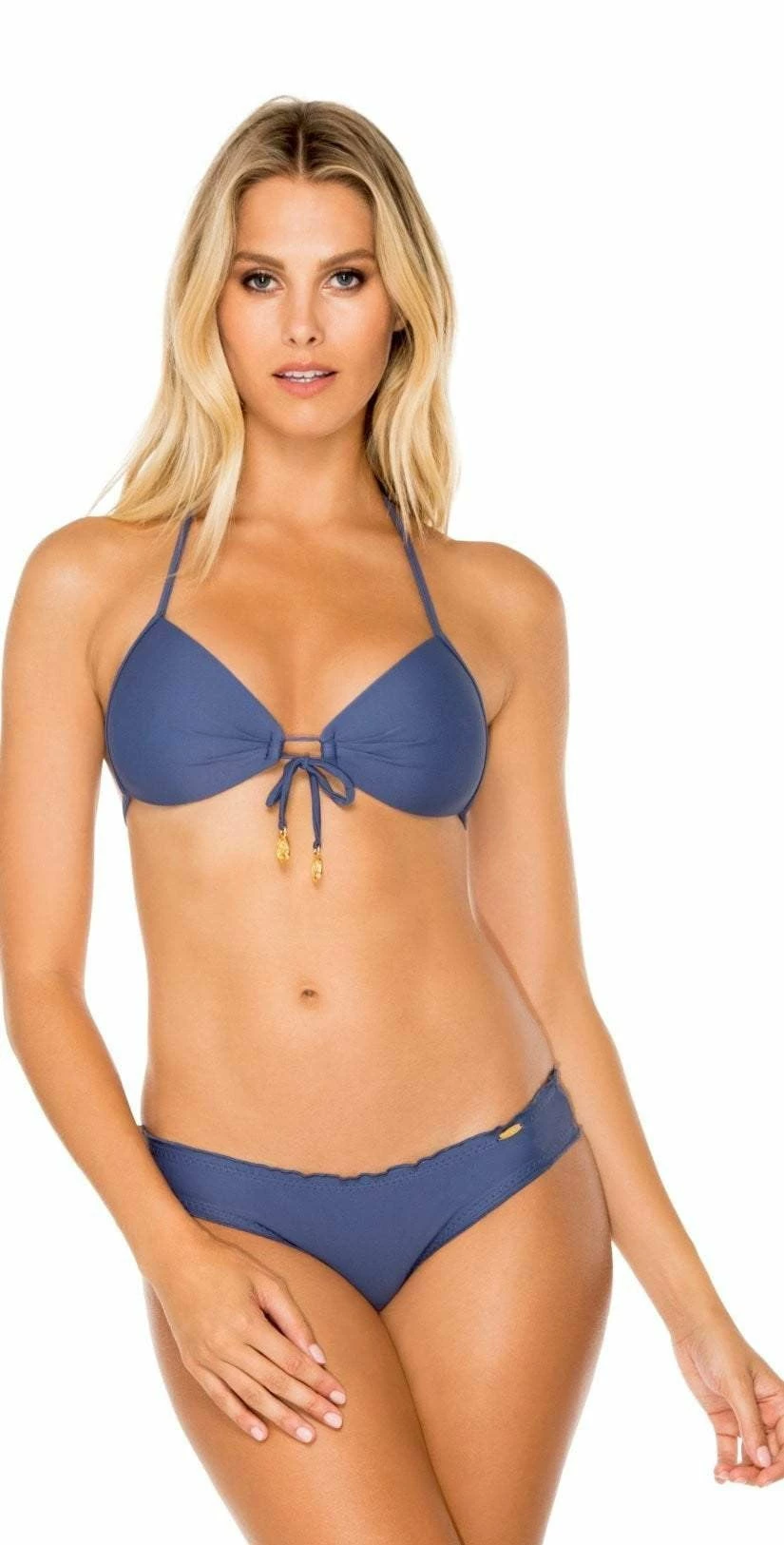 Luli Fama Cosita Buena Molded Push Up Bandeau Bikini Top In Azul 3 Luli Fama Cosita Buena Molded Push Up Bandeau Bikini Top In Azul