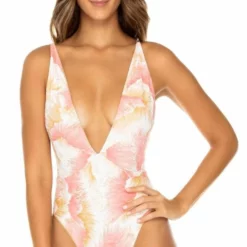 Luli Fama Costa Del Luz Reversible Deep V-Neck One Piece