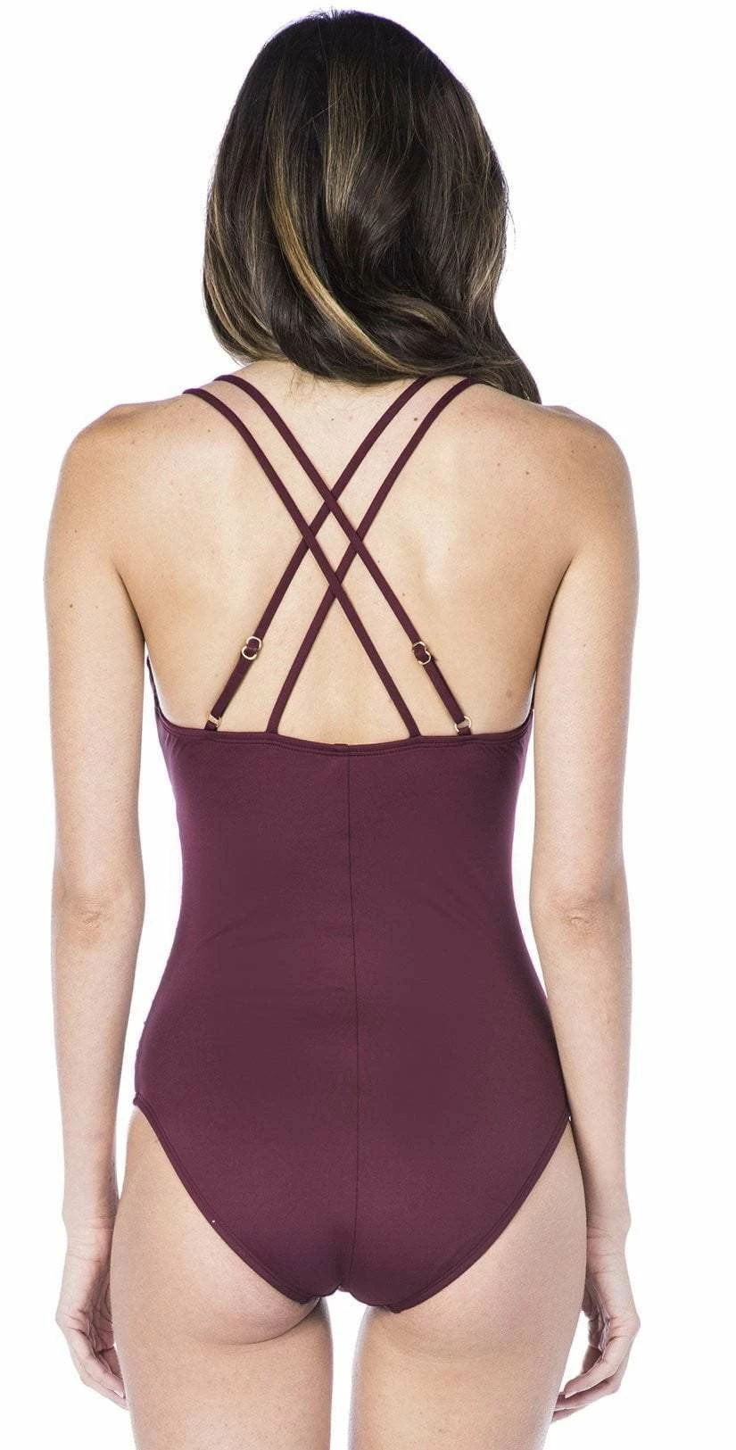 La Blanca Island Goddess Surplice One-Piece In Mahogany LB8LA16-MHG 4 La Blanca Island Goddess Surplice One-Piece In Mahogany LB8LA16-MHG – Bild 2