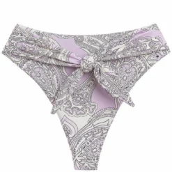 Montce Swim Paula Lilac Paisley Tie-Up Bikini Bottom
