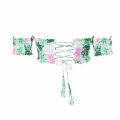 PilyQ Mingos Smocked Off The Shoulder Bikini Top -Sunflair Verkäufe MIN 160B MIN 111F BACK