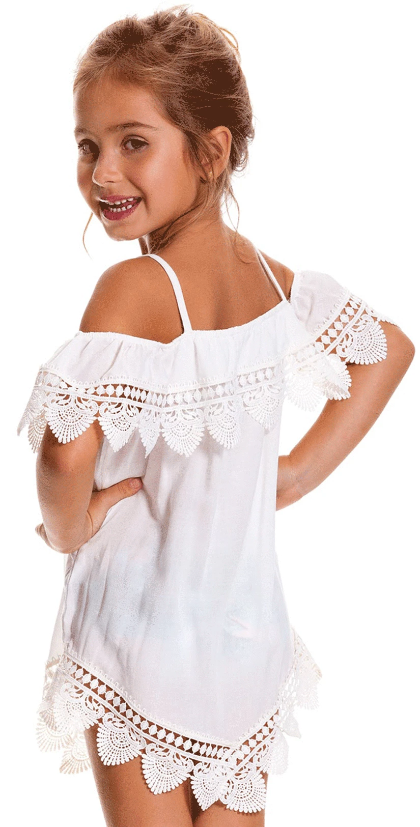 Milonga Kids Bali Off The Shoulder Cover-up In Cream 4 Milonga Kids Bali Off The Shoulder Cover-up In Cream – Bild 2
