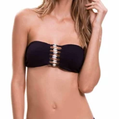 Milonga Shell Bandeau Top In Basic Black 069