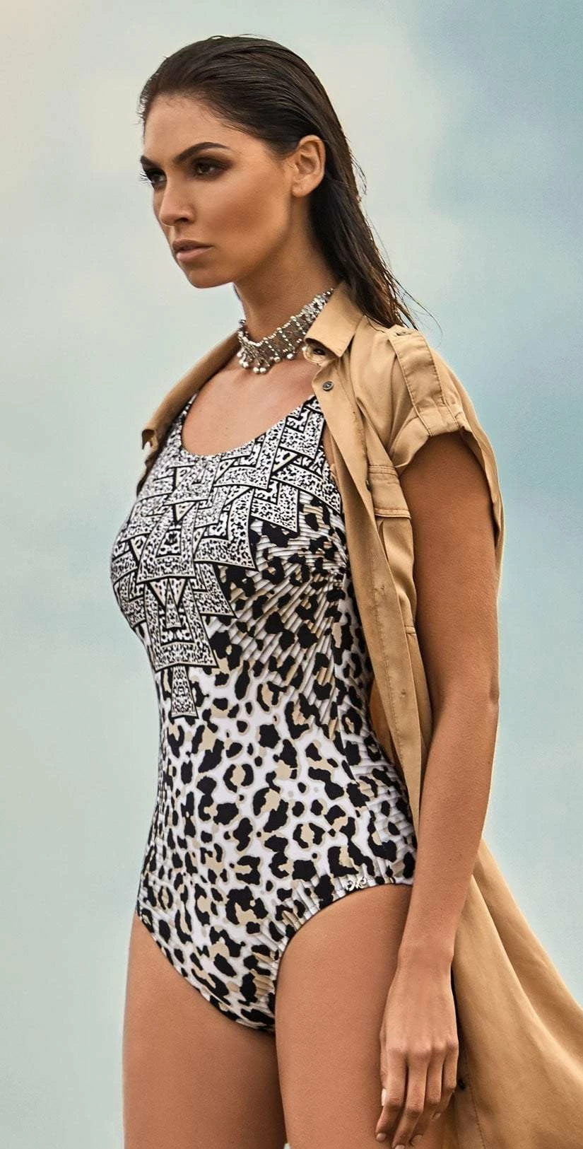 Nuria Ferrer Oasis Mastectomy One Piece Swimsuit 9217-Leopard 3 Nuria Ferrer Oasis Mastectomy One Piece Swimsuit 9217-Leopard