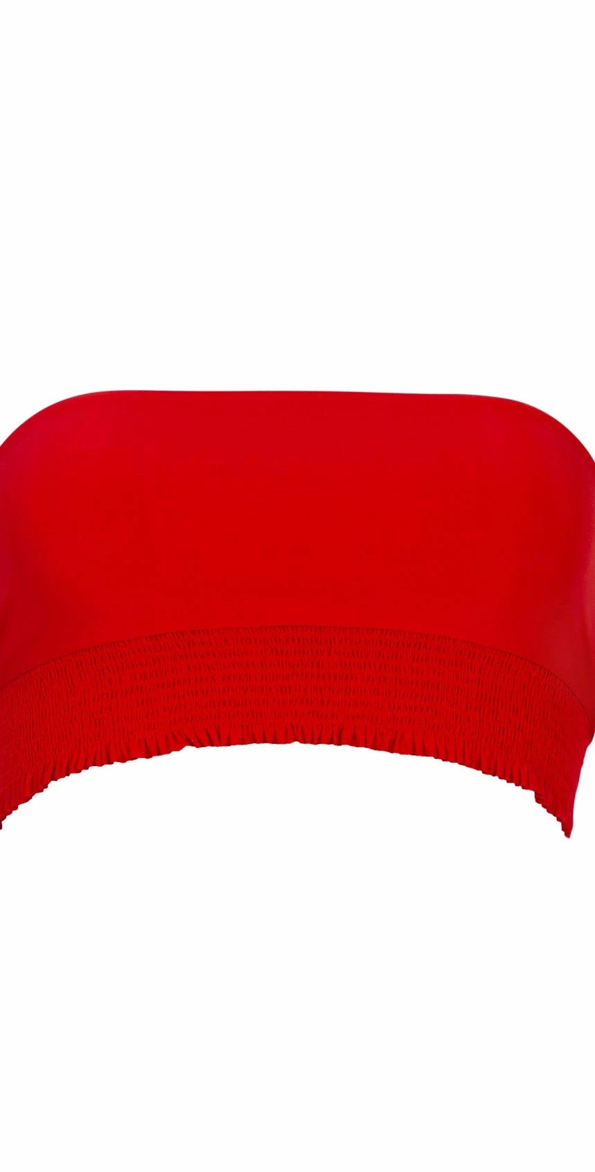 PilyQ Red Coral Smocked Bandeau Bikini Top 5 PilyQ Red Coral Smocked Bandeau Bikini Top – Bild 3