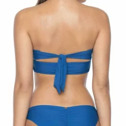 PilyQ Island Blue Knot Tie Bikini Bandeau Top -Sunflair Verkäufe R20 STUDO BACK ISL 353B ISL 211F