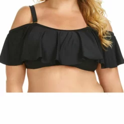 Raisins Curve Tortuga Flounce Top In Black Y840027-BLK -Sunflair Verkäufe Raisins Curve Tortuga Black Flounce Bra Top Y840027 57 BLK 2432 2