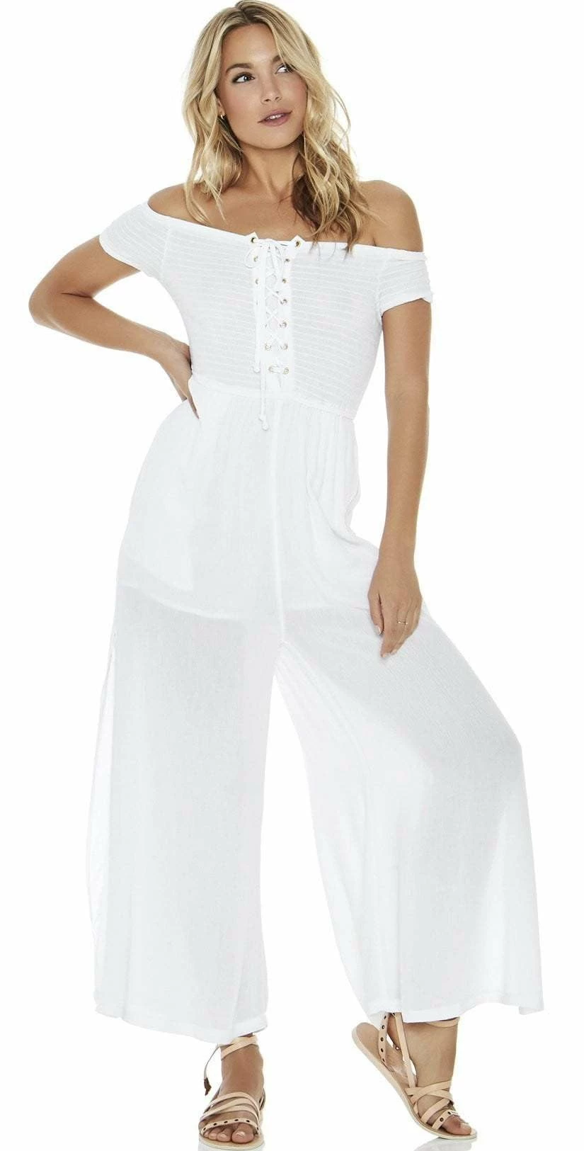 L Space Sao Paulo Romper In White SAPJU18-WHT 3 L Space Sao Paulo Romper In White SAPJU18-WHT