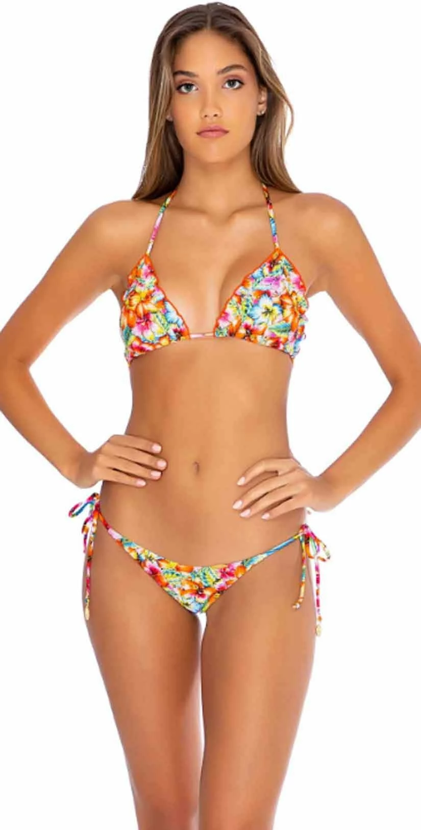 Luli Fama Wildflower Ruffle Triangle Bikini Top 3 Luli Fama Wildflower Ruffle Triangle Bikini Top