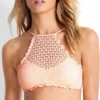 Seafolly Havana High Neck Top In Peach 30643-074-PCH