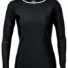 Snapperrock Ladies Black With White Trim Rashguard Top L20002L 2 Snapperrock Ladies Black With White Trim Rashguard Top L20002L -Sunflair Verkäufe Snapperrock women 27s black white rashguard L20002L F