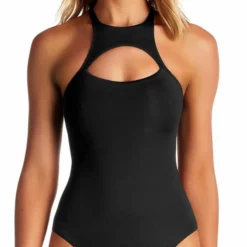 Vitamin A EcoLux Alexa High Neck One Piece In Black 82M ECB