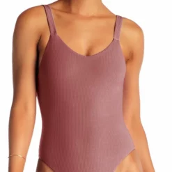 Vitamin A Leah EcoRib One Piece Bodysuit In Rose 76M DRR