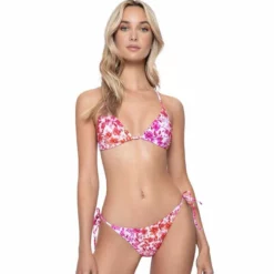 PQ Swim Embroidered Triangle Top In Azalea