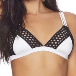 Beach Bunny Lattice Bralette Bikini Top In White