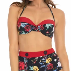 Revel Rey Betty Bikini Top In Pique