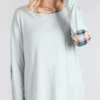 Chris And Carol Elbow Patch Long Sleeve Knit Top 160104T