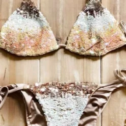 Beach Bunny Ariel Triangle Bikini Top In Blush -Sunflair Verkäufe flatarielnude