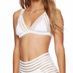 Beach Bunny Sheer Addiction Triangle Top In White