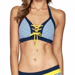 Jets Panama Plunge Lace Up Bra Bikini Top J4870-OCNC