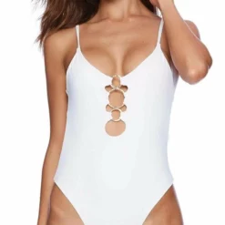 Beach Bunny Katrina One Piece Swimsuit B191171P White