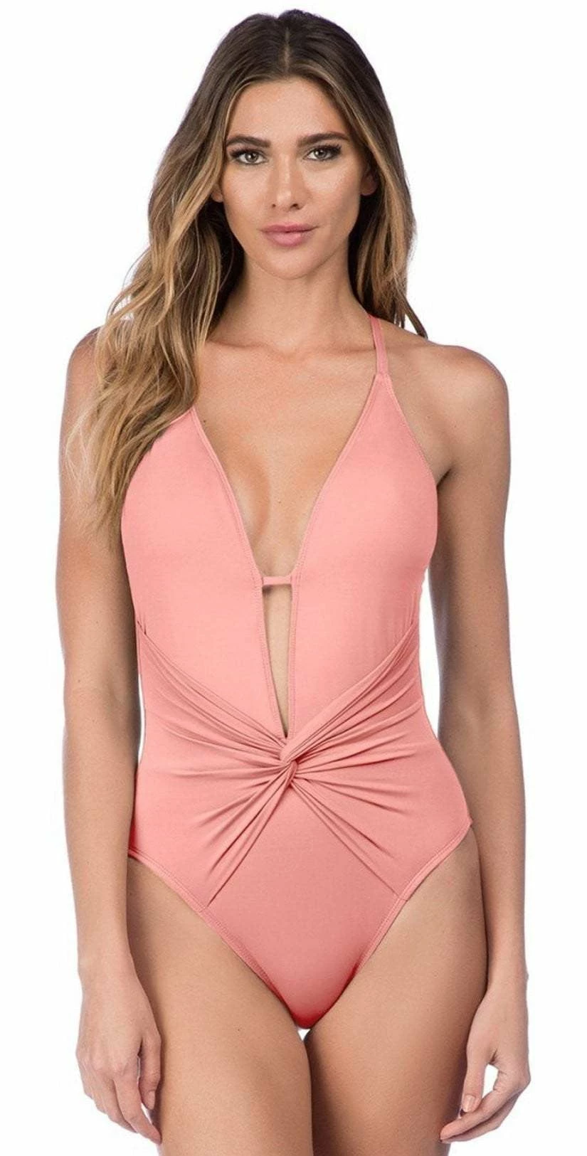 La Blanca Island Goddess One Piece In Light Coral LB7AA15-LCR 3 La Blanca Island Goddess One Piece In Light Coral LB7AA15-LCR