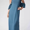 Love In Cold Shoulder Round Neck Ruffle Maxi Dress D10278 -Sunflair Verkäufe loveinmaxidresswithcoldshoulerD10278 Color 60