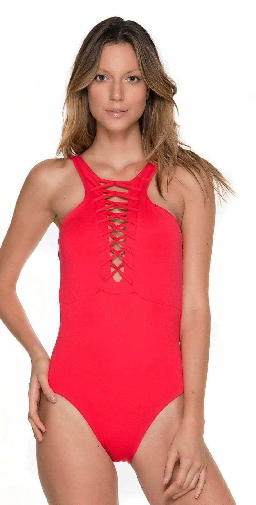 Malai High Neck One Piece In Cherry OP0092 5 Malai High Neck One Piece In Cherry OP0092 – Bild 3